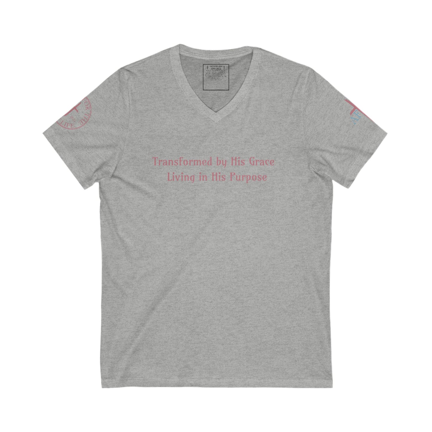 Transformed by His Grace, Living in Purpose - V-Neck