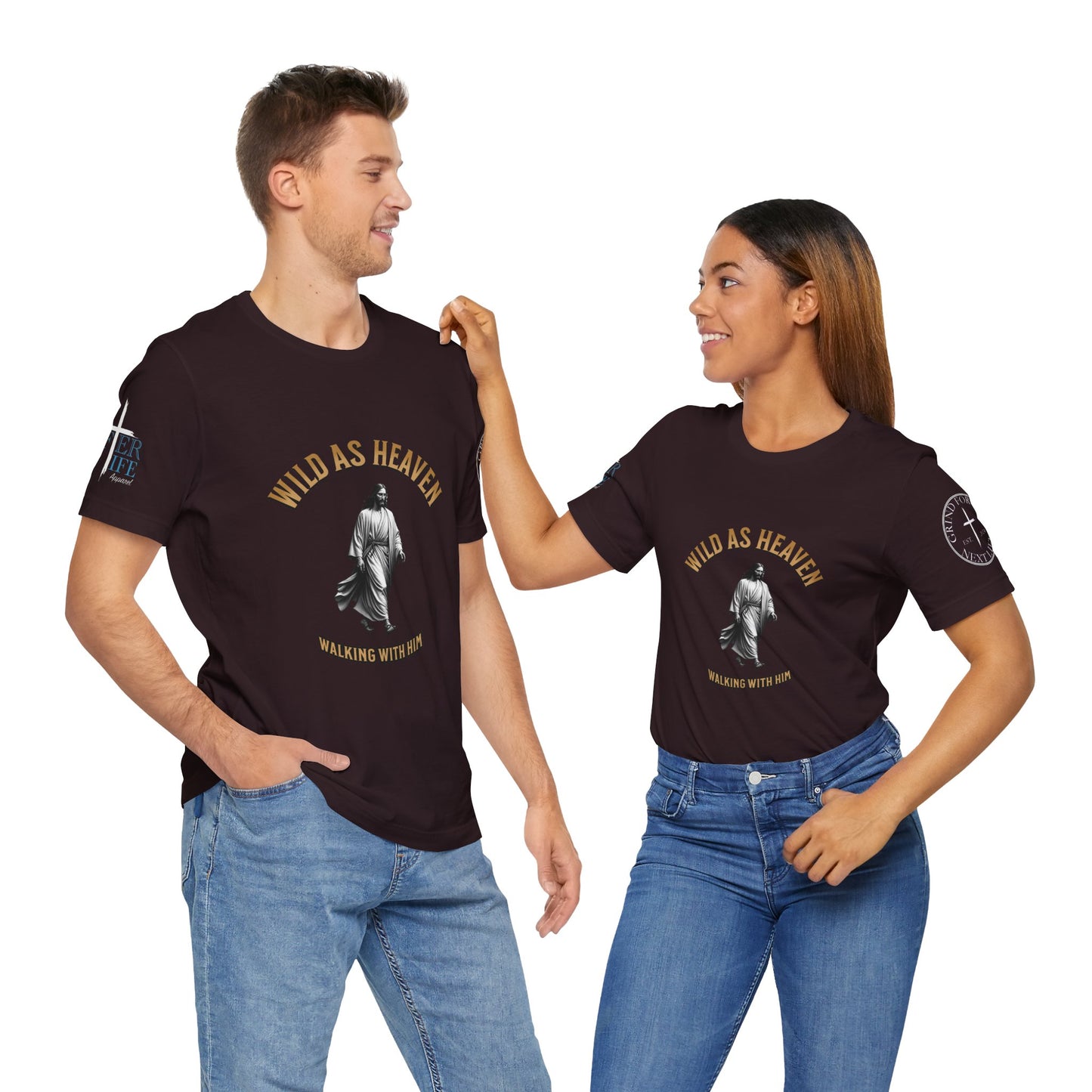 Christian T-Shirt Walking with Jesus and Talking About Heaven