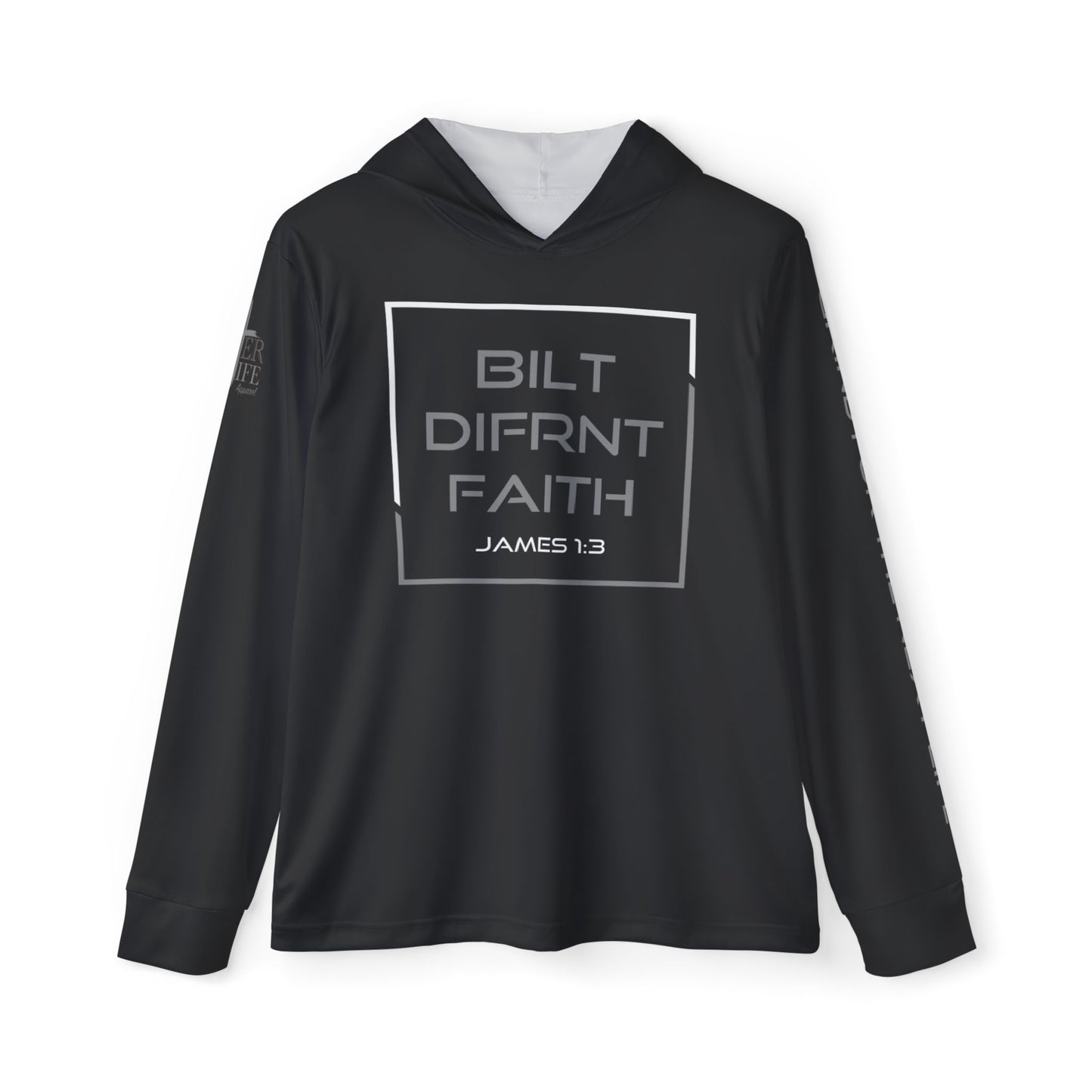 Black Sports Warmup Hoodie - Built Different Spiritual and Physical