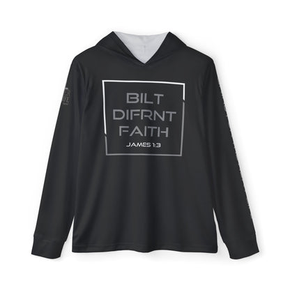 Black Sports Warmup Hoodie - Built Different Spiritual and Physical