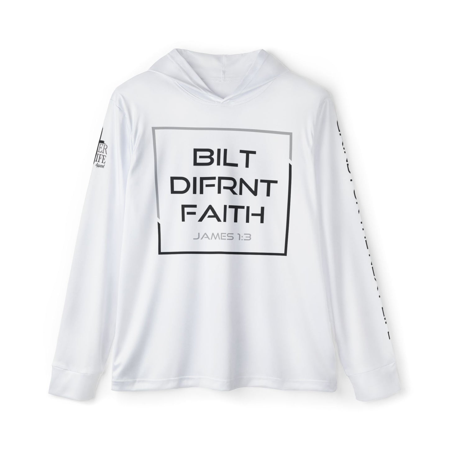 White Sports Warmup Hoodie - Built Different Spiritual and Physical