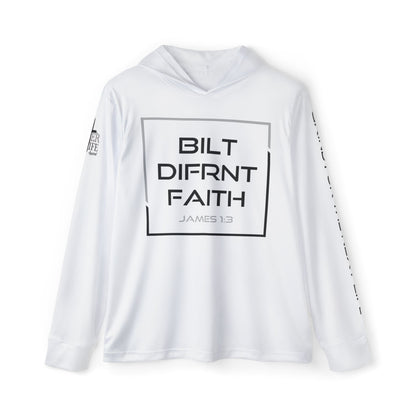 White Sports Warmup Hoodie - Built Different Spiritual and Physical