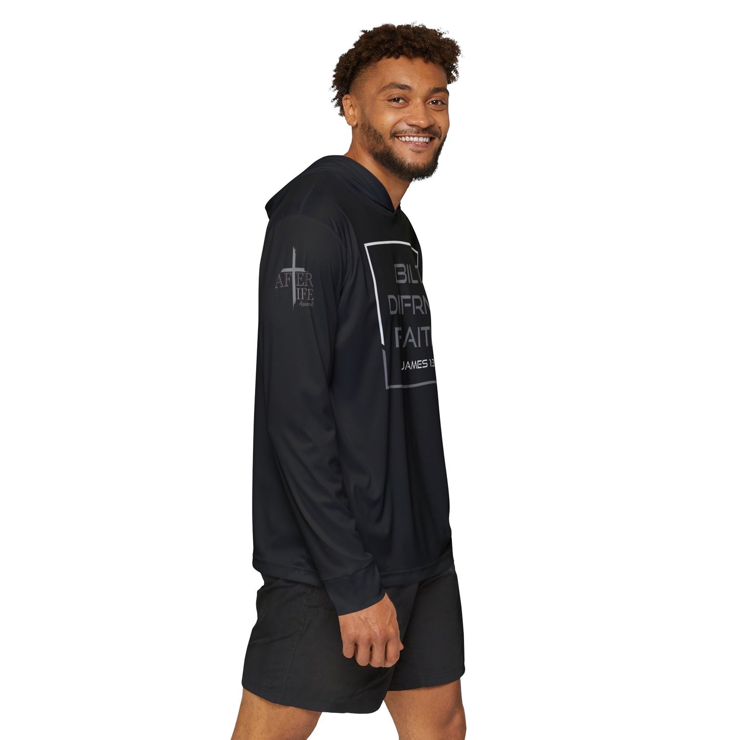 Black Sports Warmup Hoodie - Built Different Spiritual and Physical
