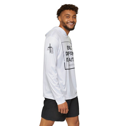White Sports Warmup Hoodie - Built Different Spiritual and Physical